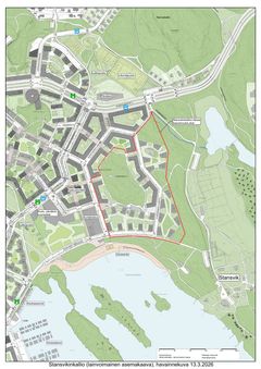 Voimassa oleva asemakaava kartalla.