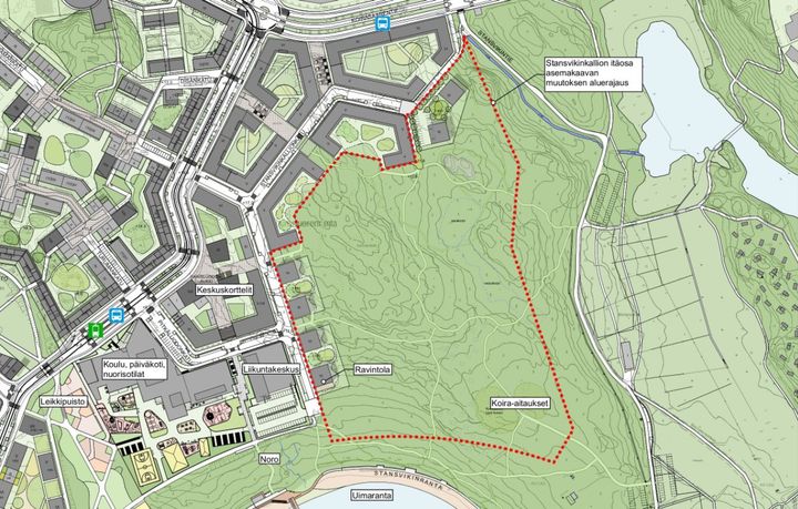 Kaavaluonnos kartalla