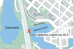 Eläintarhanlahden kannas kartalla.