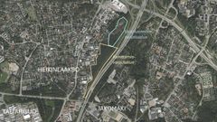 Kehittämisvarausalue ja tuleva luonnonsuojelualue esitettynä kartalla.