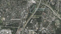 Området för utvecklingsreserveringen ligger vid Lahtisleden.
