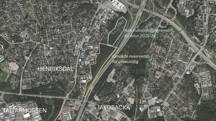 Området för utvecklingsreserveringen ligger vid Lahtisleden.