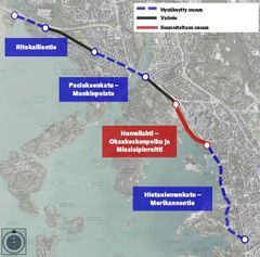 Munkkiniemenbaanan muut osiot on jo hyväksytty.
