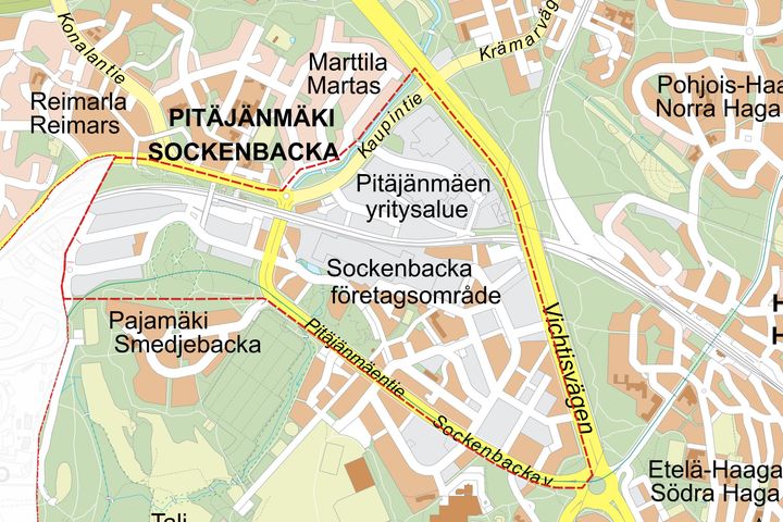 Suunnittelualue kartalla.