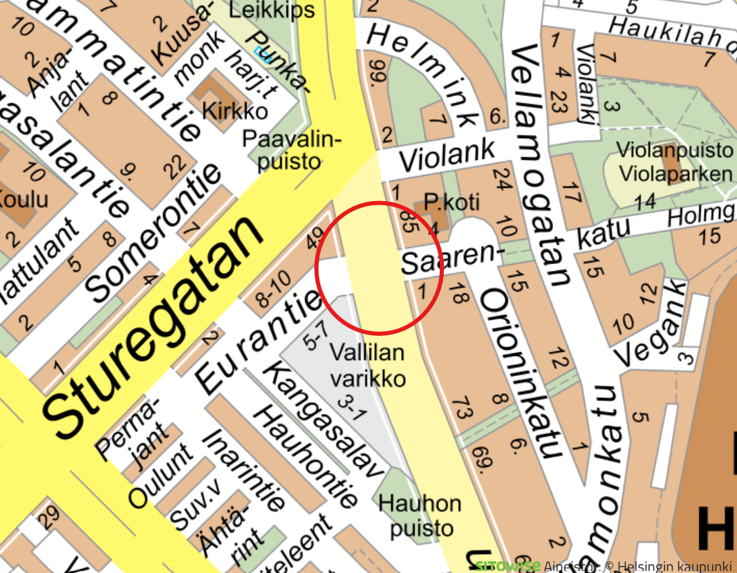 Hulevesikaivon rakennustyöt haittaavat liikennettä Vallilassa