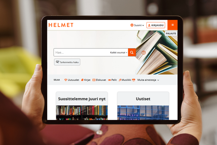 Uuden Helmet-verkkokirjaston etusivu.