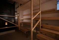 A wood-heated sauna in Yrjönkatu Swimming hall.