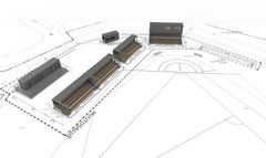 Havainnekuva Meilahden uusista katsomorakennelmista arkkitehtoniselta pohjapiirrokselta.