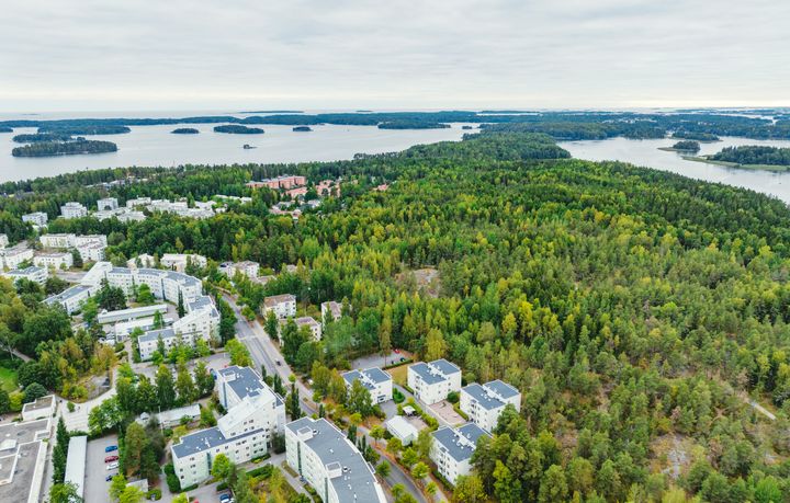 Ilmakuva Meri-Rastilasta Ramsinniemelle päin.