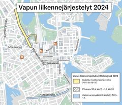 Vapun liikennerajoituksilla sujuvoitetaan ja turvataan julkisen liikenteen kulkua ja ihmisten pääsyä tapahtumiin.