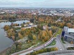 Havainnekuva satamatunnelin suuaukosta Länsiväylällä.