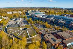 Ilmakuva Itäkeskuksen Stoan ja Puhoksen alueelta.