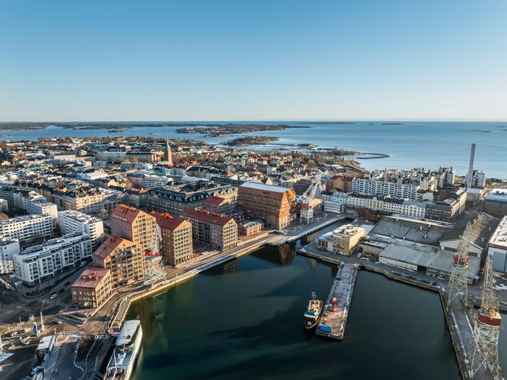 Ilmakuvassa Helsingin kantakaupunkia.