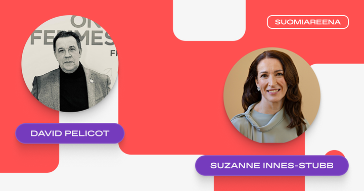 David Pelicot ja Suzanne Innes-Stubb puhuvat SuomiAreenan ja UN Women Suomen Tyttöjen illassa.