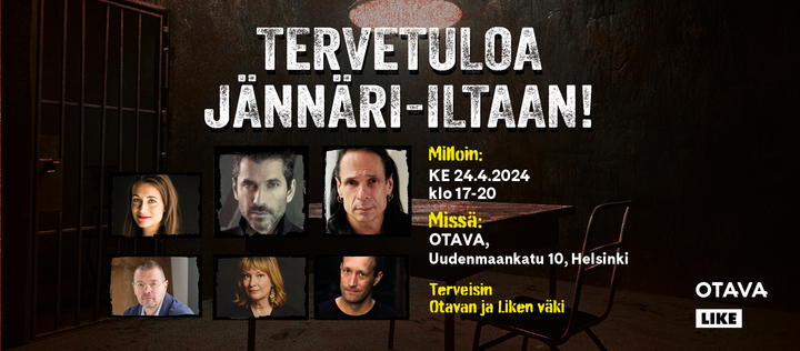 Jännäri-illan kirjailijavieraat: Jens Lapidus, Chris Carter, Elina Backman, Tuomas Niskakangas, Jari Salonen & Saila-Mari Kohtala