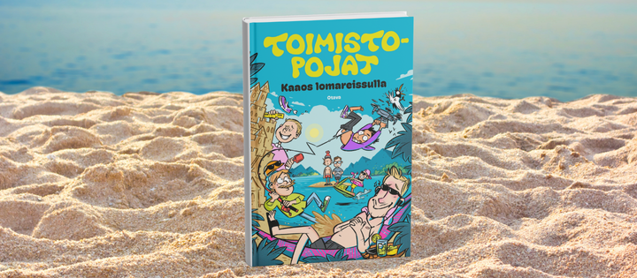Kaaos lomareissulla on supersuositun Toimistopojat-ryhmän ensimmäinen oma kirja.