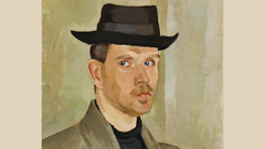 Eero Nelimarkan tuotantoon kuuluu suuri määrä omakuvia. Kuvassa Nelimarkan teos Omakuva vuodelta 1922. Kuvaa muokattu.