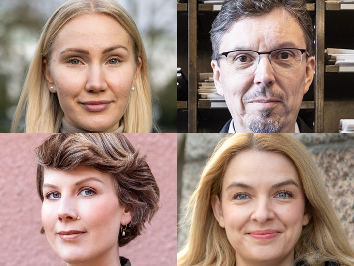 Myötäpäivään vasemmasta yläkulmasta: Pinja Perholehto, Vesa Kallio, Mai Kivelä, Jenni Pitko