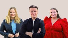Demariopiskelijoiden puheenjohtajisto (2025). Vasemmalta oikealle toinen varapuheenjohtaja Siru Hopealinna, puheenjohtaja Miku Kuuskorpi ja ensimmäinen varapuheenjohtaja Amanda Majuri.