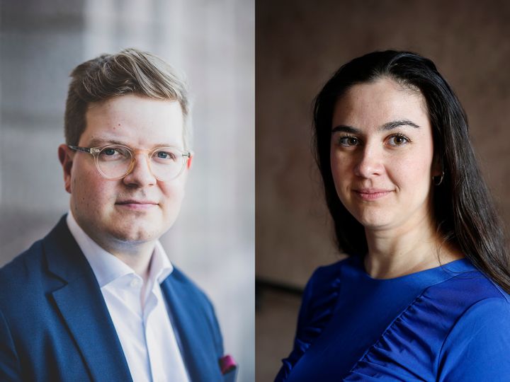 Raportin kirjoittajat Matti Niemi ja Jelena Simić arvioivat, että unionin laajenemisen hyödyt ovat Suomelle sen kustannuksia suuremmat. Kuvat: Salla Merikukka ja Anna Kuokkanen