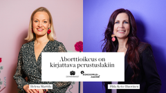 Demarinaisten puheenjohtaja Helena Marttila ja Kokoomusnaisten puheenjohtaja Pihla Keto-Huovinen.