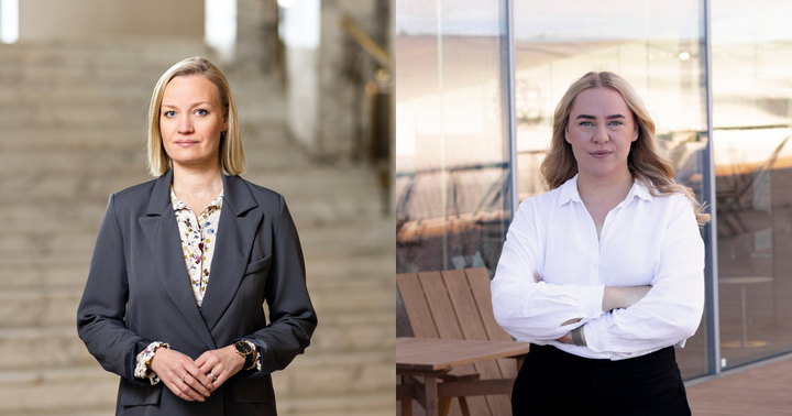 Demarinaisten puheenjohtaja Helena Marttila ja Demarinuorten puheenjohtaja Julia Väänänen.