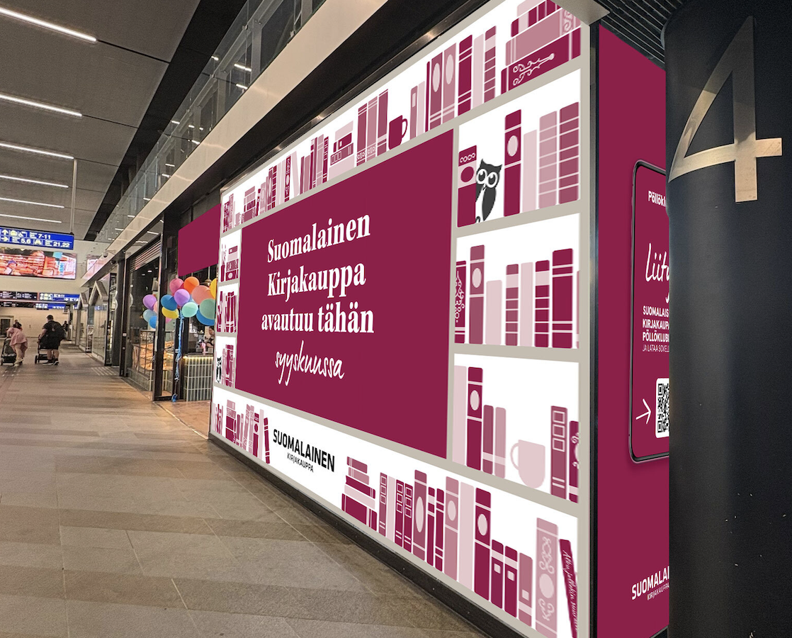 Suomalainen Kirjakauppa avaa uuden myymälän Pasilan asemalle