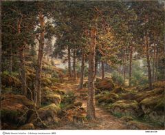 Berndt Lindholm: Skogsparti vid insjö, 1896. Olja på duk. Göteborgs konstmuseum. Bild: Hossein Sehatlou, Göteborgs konstmuseum.