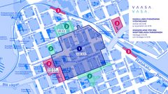 Parkeringszonerna och priserna i centrum efter uppdateringen.