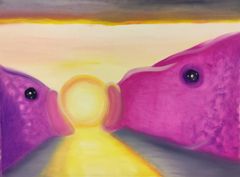 Madelaine Sillfors Sinä päivänä oli erikoinen valo I Det var ett egendomligt ljus den dan I There Was a Peculiar Light That Day 2024 öljy öljypaperille I olja på oljepapper I oil on oil paper Uumajan kunta I Umeå kommun I Umeå Municipality kuva I foto I photo: Madelaine Sillfors