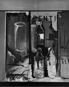 Mikael Stierncreutz: Flaskor 1966, olja på duk, okänd ägare