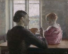 Hanna Rönnberg: Ikkunalla 1888  öljy kankaalle, Önningebyn museo. Kuva: Önningebymuseet