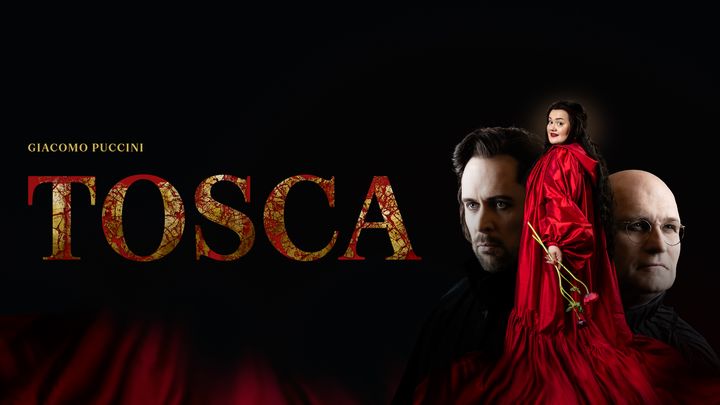 Tosca (2025). Oopperaa tähdittävät Waltteri Torikka, Reetta Haavisto ja Mika Pohjonen.
