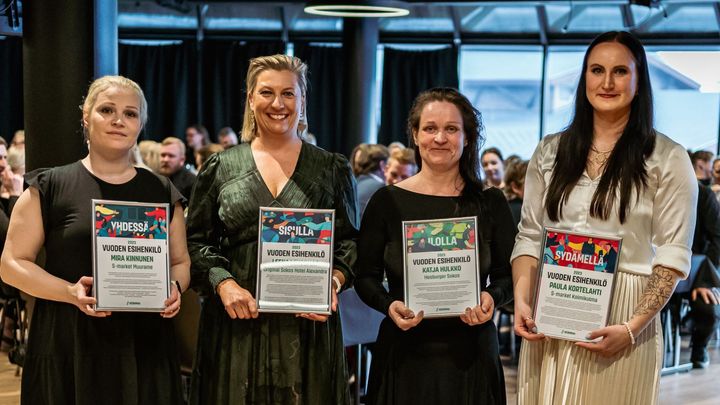 Keskimaan palkitut esihenkilöt ovat Mira Kinnunen, Leena Lehosmaa, Katja Hulkko ja Paula Kortelahti.