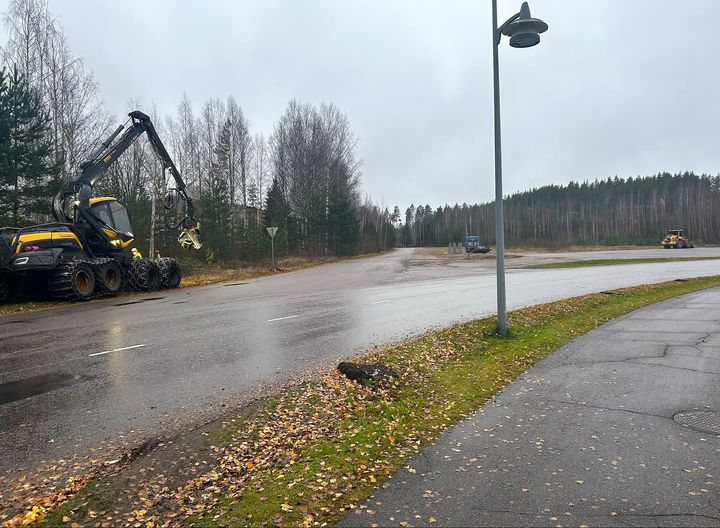 Prisma Heinolan työmaa-alue alkutekijöissään.