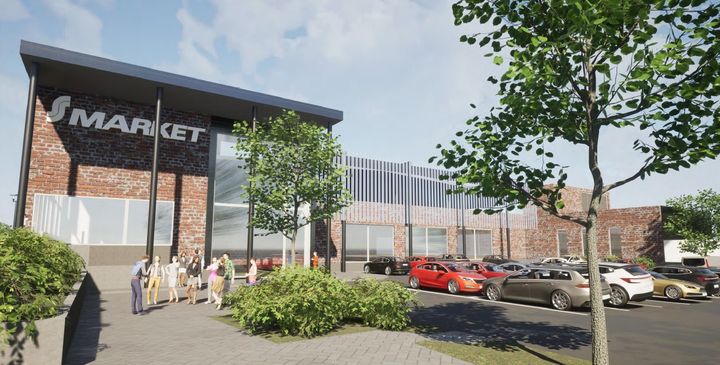 Havainnekuva uudesta S-market Riihimäestä.