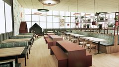 Havainnekuva Kirkkonummen Prismakeskuksen tulevasta ravintolamaailmasta