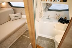Adding to the luxury, both indoor and outdoor showers are available as options, making it simple to refresh after a swim or a day of watersports.