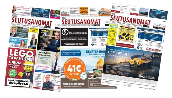 Turun Seutusanomat ilmestyy kolmena aluepainoksena. 130.000 levikillä lehti on Varsinais-Suomen suurin lehtiperhe.