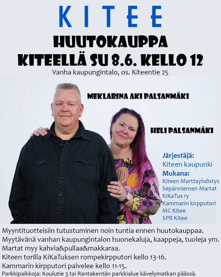 Huutokauppakeisari Aki Palsanmäki ja Heli Palsanmäki