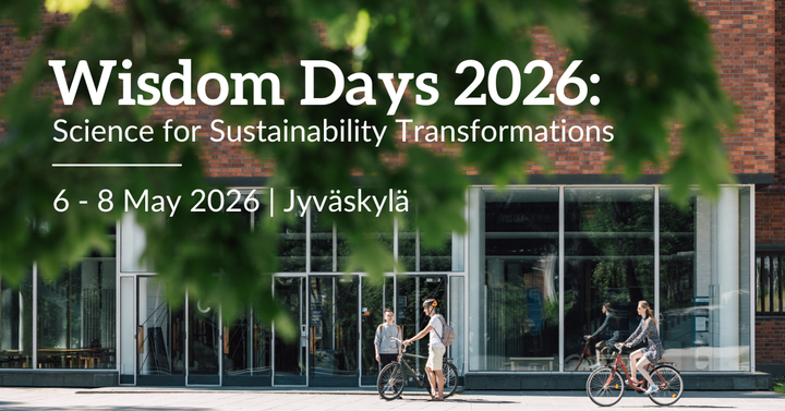 Kestävyyssiirtymien edistäminen vaatii monitieteistä yhteistyötä ja rohkeaa ajattelua. Jyväskylän yliopisto kutsuu tutkijat, asiantuntijat ja kaikki kestävyysteemoista kiinnostuneet mukaan Wisdom Days -konferenssiin 6.–8.5.2026.