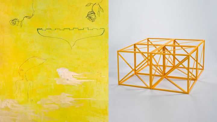 Leena Luostarinen, Nefertiti in the Garden of Fragrances, 1998. Rasheed Araeen, Chaar Pellay, 1968–2017. Saastamoinen Foundation Art Collection. © Paula Virta / EMMA