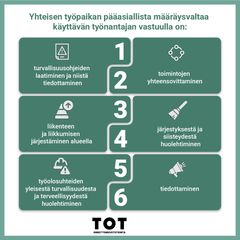 Yhteisen työpaikan pääasiallista määräysvaltaa käyttävän työnantajan vastuut