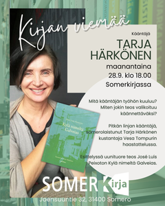 Juliste Somerkirjan tilaisuudesta 28.9.