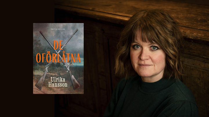 Ulrika Hansson med omslaget till sin bok De oförlåtna