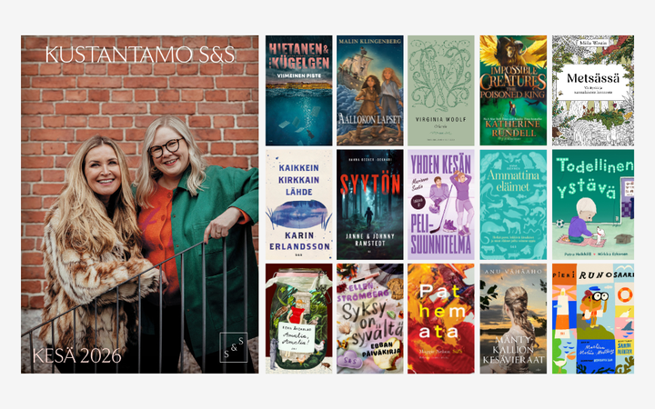 Kustantamo S&S kesäluettelossa on 15 uutta nimikettä, jotka julkaistaan touokuun ja elokuun välisenä aikana.