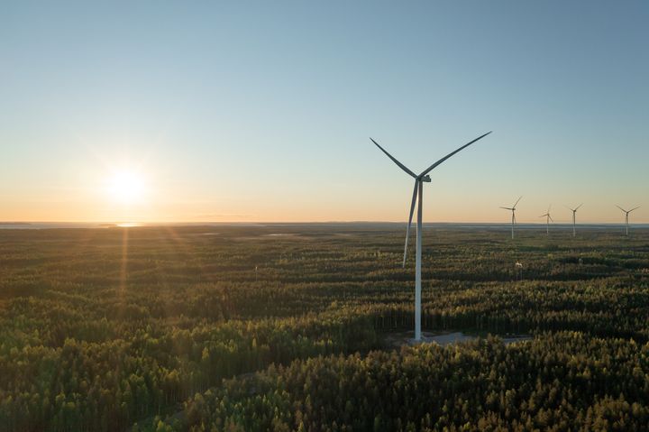 OX2:n rakennuttama ja hallinnoima Metsälamminkankaan tuulipuisto. Kuva: Petteri Löppönen
