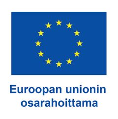 EU-lippu ja Euroopan unionin osarahoittama -teksti.