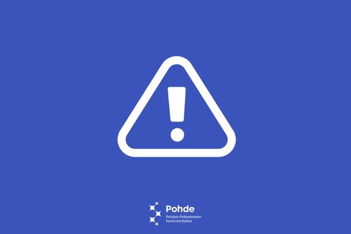 Huuhtomerkki kolmion sisällä.