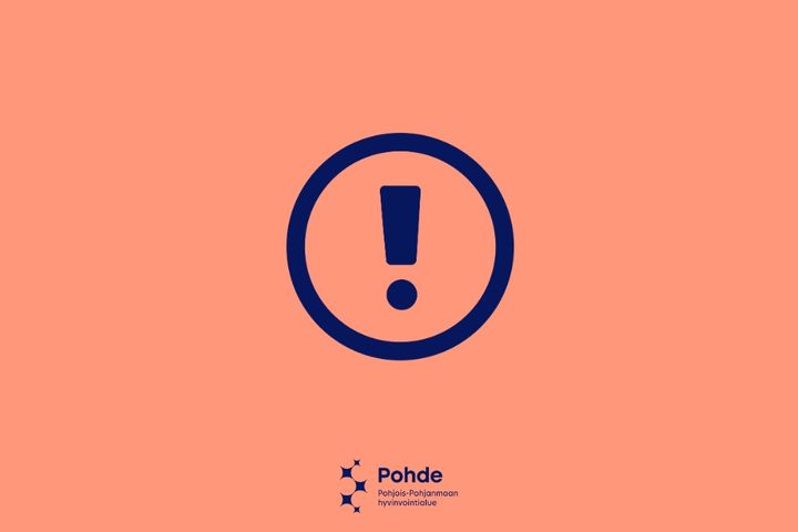 Huutomerkki ympyrän sisällä.